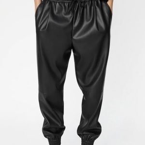 Faux Leather Joggers ZARA